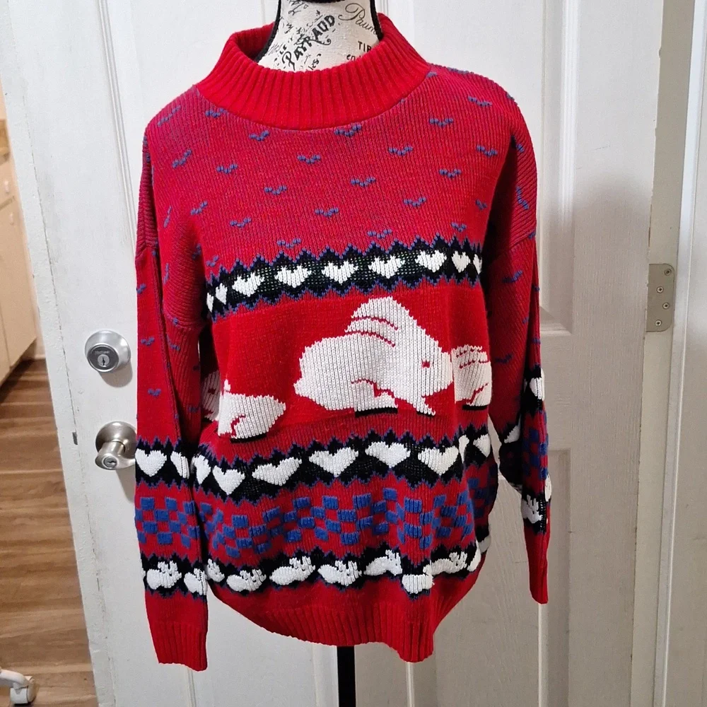 Vintage Spunky Winter Sweater Womens Sz M
